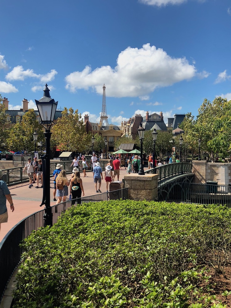 Long view of the France pavillion at Epcot