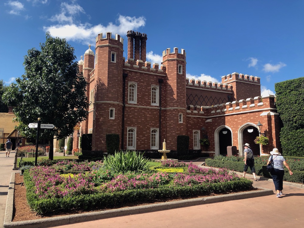 Brick castle facade in the UK at Epcot